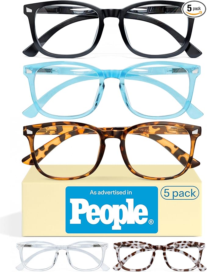 CCVOO 5.0 Reading Glasses for Women, Eye glasses, Blue Light Readers for Women, Cheaters