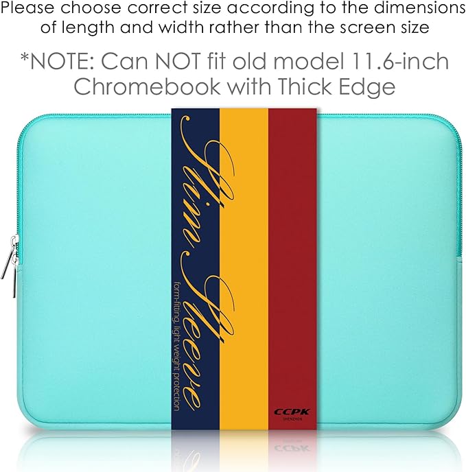 CCPK 11.6 inch Laptop Case Compatible with 12 inch MacBook Air 11 inch ASUS Vivobook Go Lenovo 100e Gen 4 Acer Gateway Chromebook 311 Computer Accessories Bag Sleeve Cover Carrying Case 11 inch, Mint