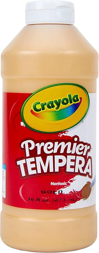 Crayola Tempera Paint For Kids, Gold Paint, Classroom Supplies, Non Toxic, 16 Oz Squeeze Bottle
