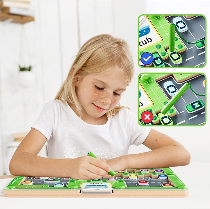 zhiwuzhu 2 in 1 Magnetic Color and Number Maze, Wooden Montessori Preschool Learning Toy, Fine Motor Skills Brain Game, Portable Travel Toy, Ideal Birthday for Toddlers 3-5 Year Old Boys Girls