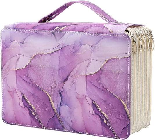 Portable Colored 250 Slots Pencil case Organizer with Printing Pattern for Watercolor Pens or Markers, Pencil Case Organizer for Artist