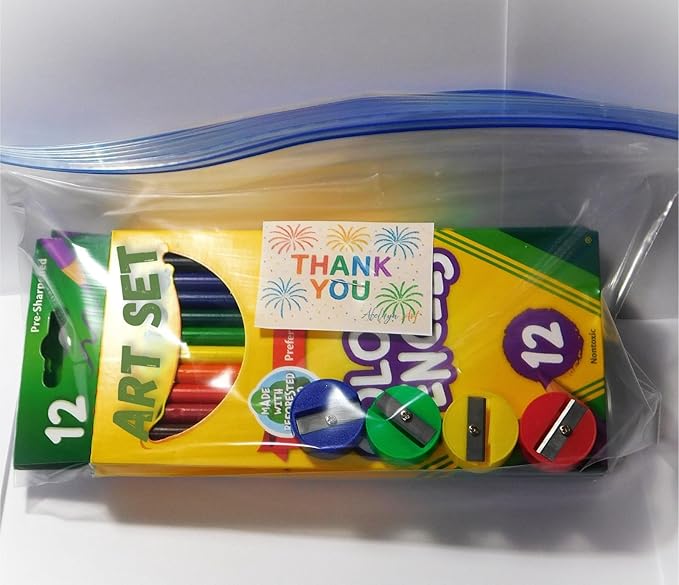 Back to School – 52 Piece Art Supply Bundle – 4x Colored Pencil Packs (12ct) + 4x Sharpeners – School & Home – Gift Ready by Aleluya Art.