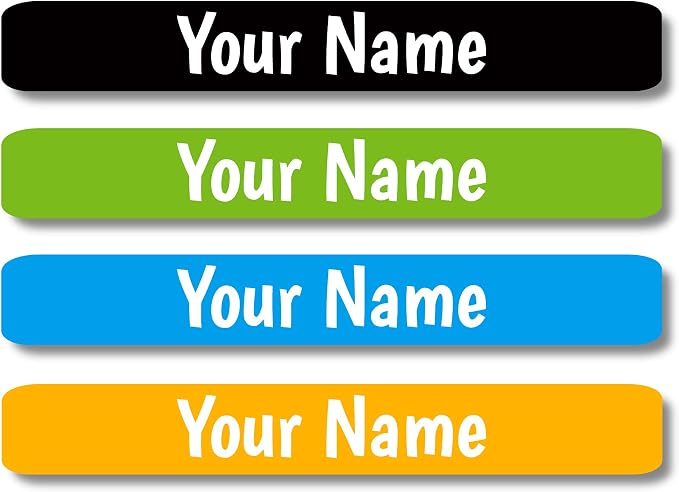 Lovable Labels Personalized Labels for Kids (120 Labels) - Waterproof Dishwasher Safe Peel and Stick Labels are Great for School Supplies Daycare Camp Bottles (Licorice Twist)