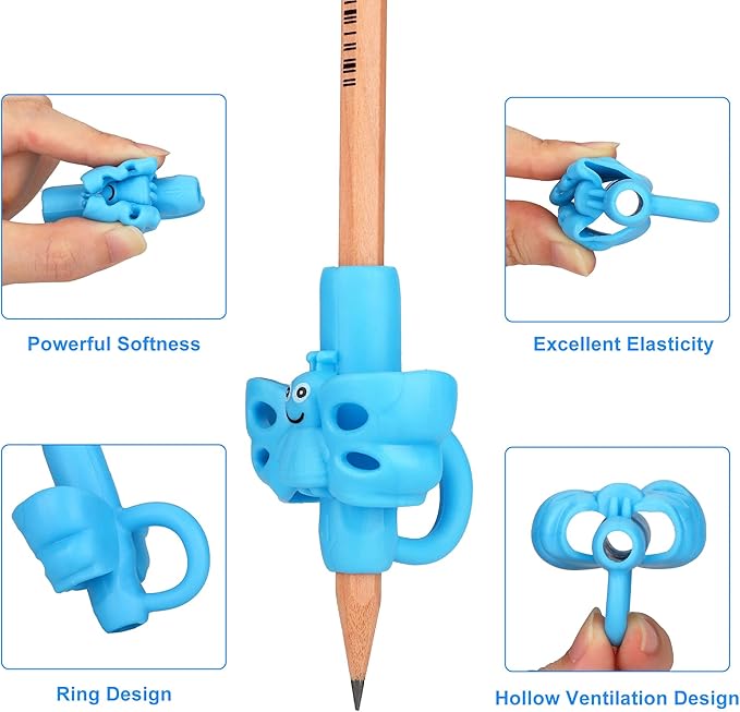 KOABBIT 8 Packs Pencil Grips Pencil Grips for Kids Handwriting for Toddlers & Preschoolers, Pencil Holder Grip Posture Correction Training Writing Aid.