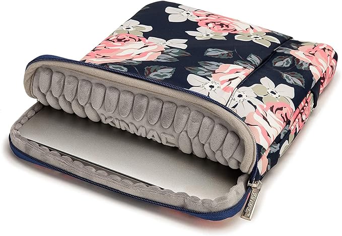 Kinmac 360° Heavy Duty Protective Laptop Computer Sleeve case Bag Cover with Handle for MacBook Pro 14 inch,14 inch-14.4 inch HP Lenovo Dell ASUS Acer Laptop (Blue Rose)