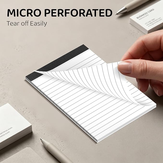 4x6 Lined Notepads 36-Pack - White Ruled Memo Pads with Firm Backing for Daily Lists, School Notes & Office Reminders | Smooth No-Bleed Paper for Students, Teachers & Professionals