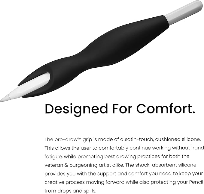 The Grip for Apple Pencil Pro, 1st /2nd Gen Apple Pencil, and USB-C model // More Comfort. Better Control.