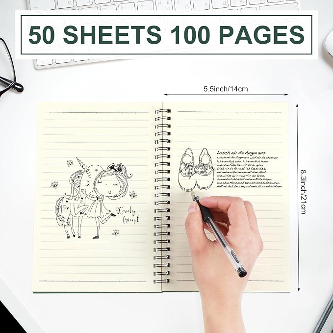 Yahenda 108 Pcs Spiral Notebooks, 1 Subject, Wide Ruled, Deep Green