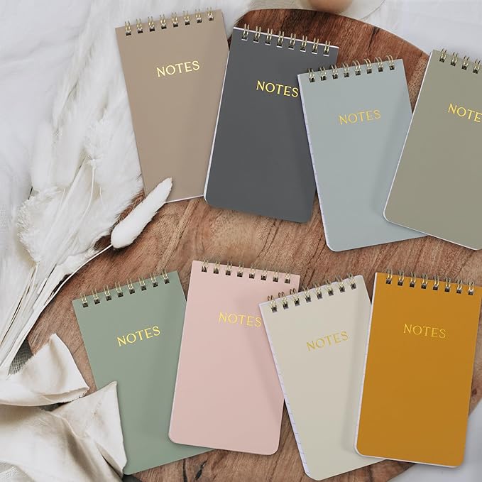ZICOTO Aesthetic Pocket Notebooks Set Of 8 - Small 3x5 Spiral Notepads With Lined Pages For Women - The Perfect Little Mini Pads to Stay Organized and Boost Productivity at Work or School