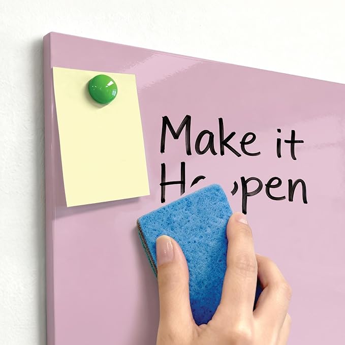 Comix Magnetic Board, 12 Pack Magnetic Whiteboard for wall, 11.8 x 11.8 Inches Dry Erase Board for Kids, Students, White Board Dry Erase Set for Fridge, Office and Home, Pink
