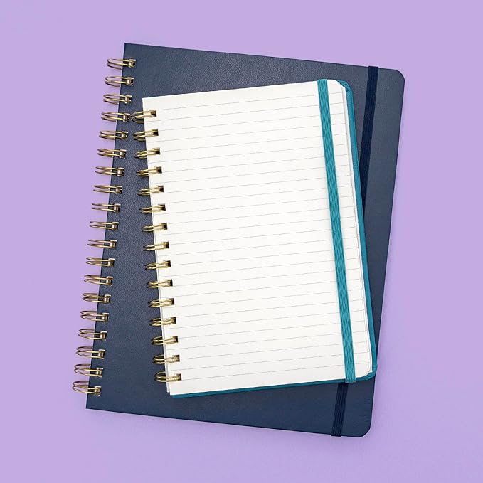 PAPERAGE Lined Spiral Journal Notebook, (Blush), 160 Pages, Large B5 Hardcover Journal for Women & Men, 10 in x 8.15 in - 100 GSM, Thick Paper, Spiral Notebook for Work, School & Journaling