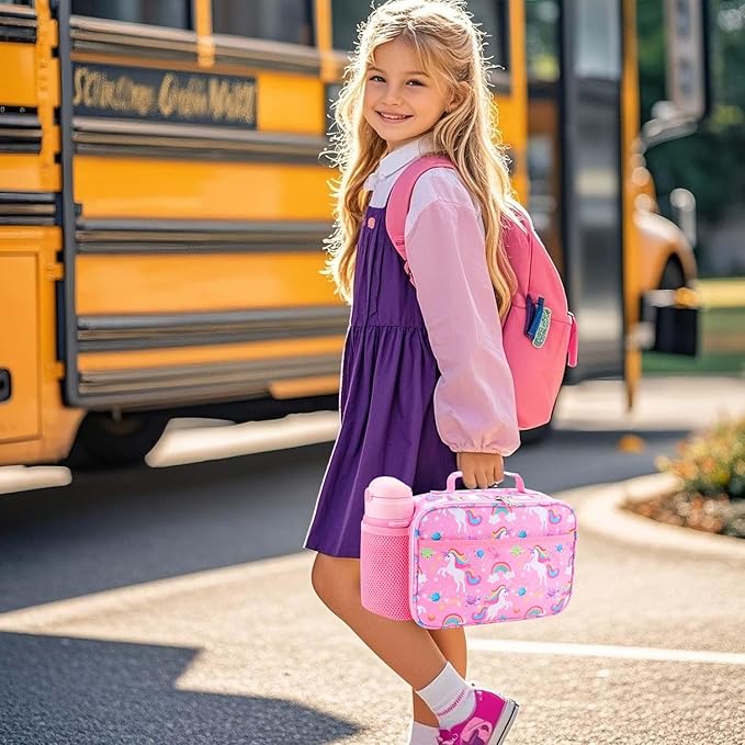 RHCPFOVR Kids Lunch Box for Girls Teens Insulated Lunch Bag Reusable Lunch Tote Kit for School Travel