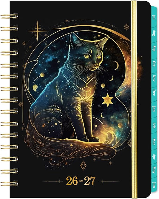 Planner 2026-2027 - Academic Planner 2026-2027, 26-27 Planners Weekly and Monthly with Tabs, Jul. 2026 - Jun. 2027, Calendar Monthly Planners, 8.4" x 6.3", Back Pocket + Thick Paper + Twin-Wire Binding - Cat Planner