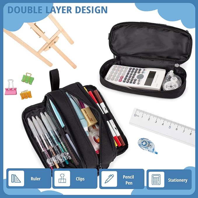 Tactical 4 Compartments Pencil Case for Boy, Large Pen Pouch Bag for School | Tactical Large Capacity Pen Box, 900D Farbic Tool Bag for School College Office Marker Organizer for Boy Kid Men Adult Teen