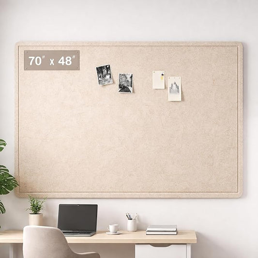 Felt Bulletin Board for Wall 72" x 48" Unfolded Size, Large Frameless Felt Pin Board, Soft Cork Board Alternative for Office, Home Planning, Notes, Photos & Wall Decor, Foldable Shipping, Easy Install