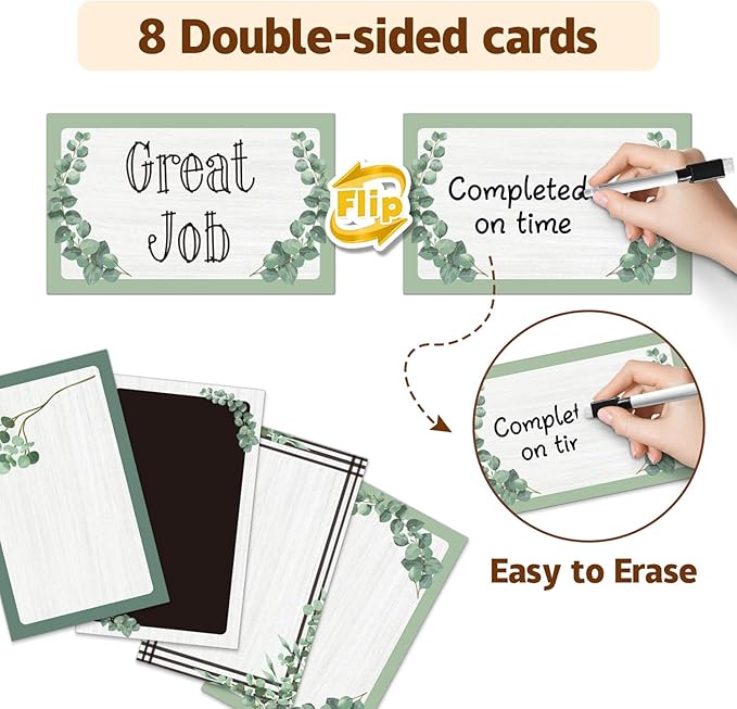 Student Behavior Clip Chart for Classroom Management Kids,Reward Chart for Kids Hanging Bulletin Board Teacher Supplies for School Preschool (Eucalyptus)