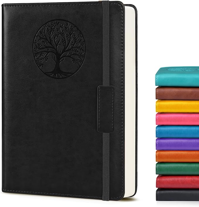 Lined Journal Notebook for Women Men,256 Thick Pages,A5 Hardcover Vintage Leather Journal for Writing,Travel,Business,Work, School,College Ruled Notebooks for Note Taking,Daily Diary 5.7"×8.3"