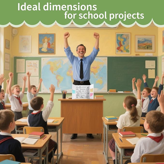 26 Pcs Tri Fold Board Bulk, Science Fair Presentation Display Poster Single Wall Lightweight Trifold Project Board (14 x 22 Inch, White)