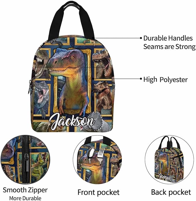 M YESCUSTOM Custom Dinosaur Backpack for Boys Personalized Elementary Boys Backpack with Name, Kids School Bookbag Shoulder Bag Multi Travel Backpack Casual Daypack Bag for Teenager School Camping