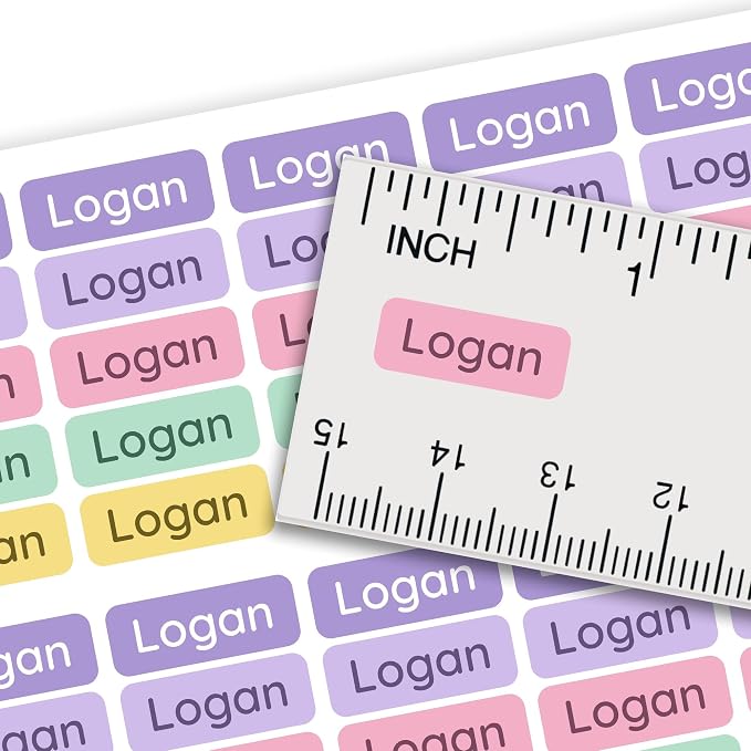 Personalized Mini Name Labels for Kids (210 Count) – Custom Waterproof Name Stickers for School, Daycare, Water Bottles, Lunch Boxes, Pencils, Supplies - Fairy Garden