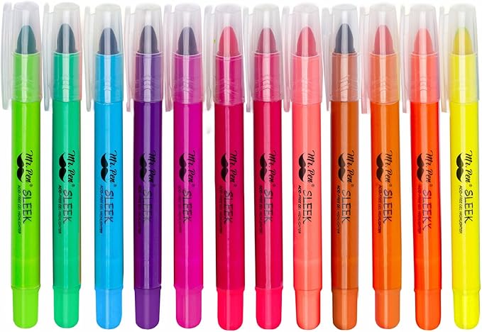 Mr. Pen- No Bleed Gel Highlighters, Colorful, 12 Pack, Bible Highlighters and Pens No Bleed, Bible Markers for Study, Journaling, School Supplies and Accessories