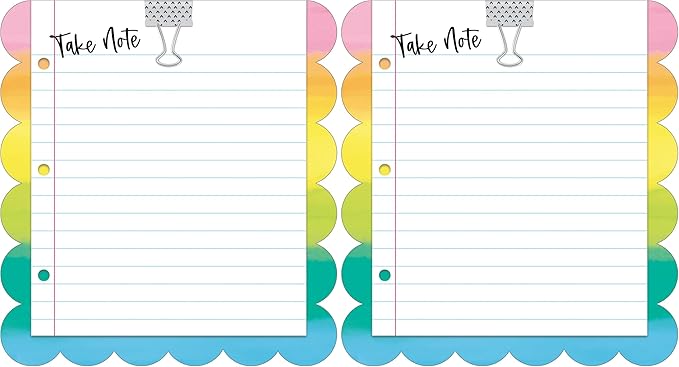 Carson Dellosa Creatively Inspired Notepad, 50 Sheet Rainbow Note Pad for To Do List and Checklist, Classroom Organization Stationary, Desk Accessories and Office Supplies (Pack of 2)