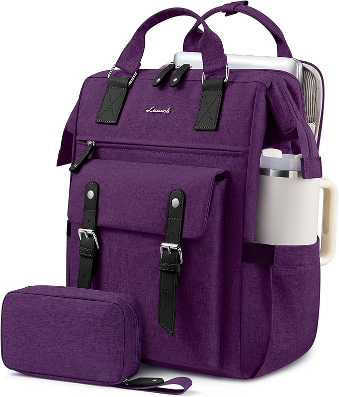 LOVEVOOK Laptop Backpack for Women with Giant Tumbler Holder Pocket,17.3 inch Waterproof Travel Backpack Purse Computer Laptop Bag