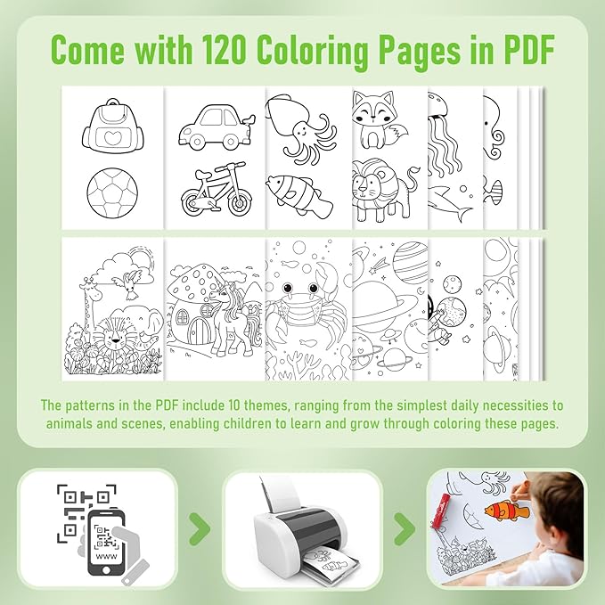 JUPITEARTH 36 Colors Tempera Paint Sticks with 120 PDF Coloring Pages and 30 Stickers, Quick Drying, Smooth, Non-Toxic and Washable Paint Sticks for Kids Drawing on Pumpkin, Wood, Rock, Glass