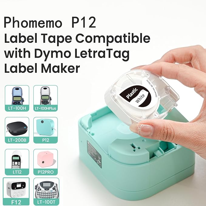 P12 Iron on Name Tags for Clothing, Fabric Labels for Daycare, Kids, School | Compatible with Dymo Letratag Refills 200B LT 100H 100T and Phomemo P12, P12PRO, LT12 F12 Label Make 12mm x 4m, 3 Pack, Blue