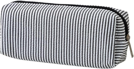 Pencil Case, Pencil Pouch for Women, Pencil Case Small, Pencil Pouch Aesthetic (Striped black)