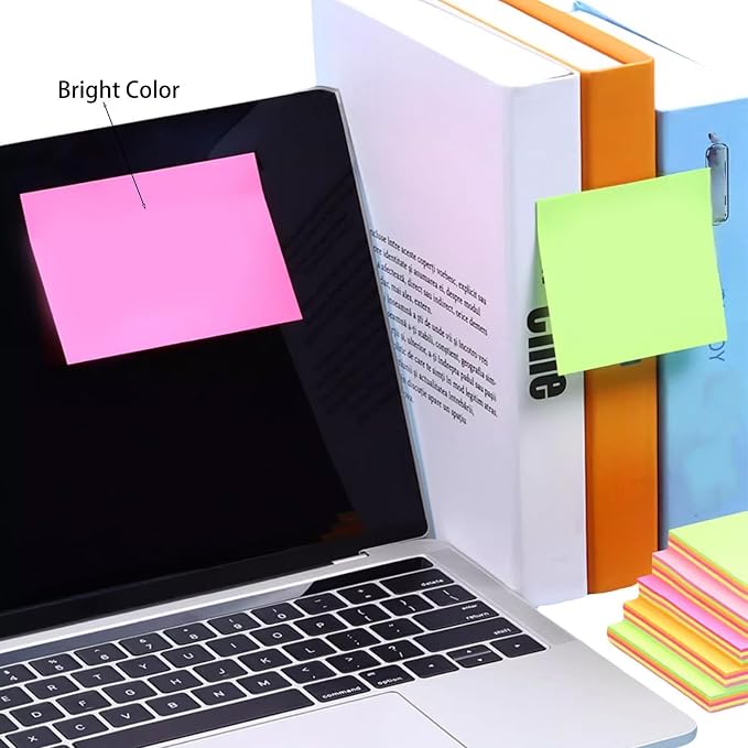 MOLOPPO Sticky Notes 3"x 3", 2 Pads, 200 Sheets