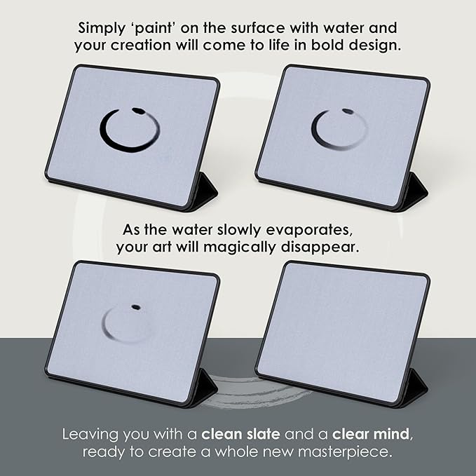 Buddha Board Enso – Portable Water Painting Board with Brush – Reusable Zen Drawing Canvas for Mindfulness, Meditation, and Creative Relaxation – Travel Art Set