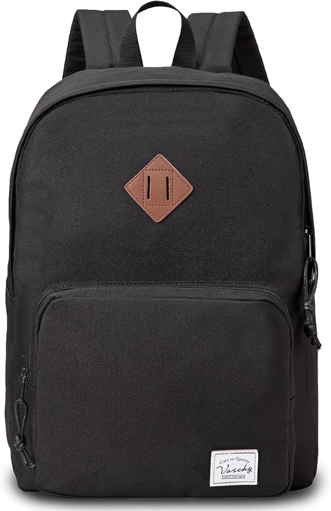 VASCHY School Backpack, Ultra Lightweight Backpack for Men Women Schoolbag Bookbag for Kids Teen Boys Girls Black
