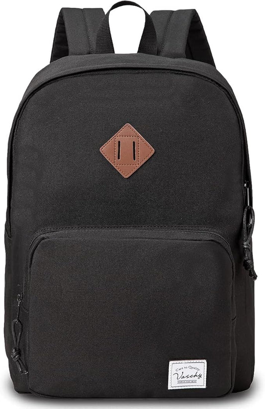 VASCHY School Backpack, Ultra Lightweight Backpack for Men Women Schoolbag Bookbag for Kids Teen Boys Girls Black