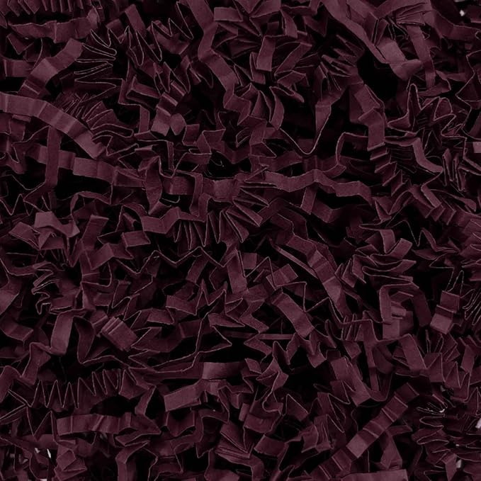 Tisspoms 3LB Burgundy Crinkle Cut Paper Shred Filler, Paper Shreds for Basket Fillers, Birthday, Gift Wrapping, Anniversary, Wedding, Halloween, Thanksgiving, Christmas Gift Decor Party Filler