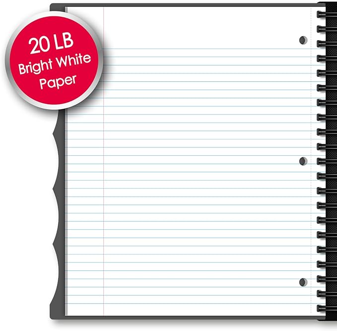 iScholar iQ Poly Fashion Cover 10 Subject Notebook, College Ruled, 11" x 8.5", 250 Sheets, Designs Will Vary (58913) - Fashion Print Light