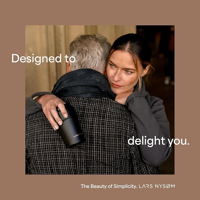 LARS NYSØM Thermo Coffee Mug to go 13oz | Travel Mug 0.38 Liter with Insulation | Silicone grip base | Leak Proof Stainless Steel Tumbler for Coffee and Tea on the Go (Powder Pine Green, 13oz)