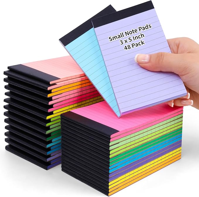 Oleitodh 48 Pack 3 x 5 Inch Note Pads 12 Colors Mini Memo Pads