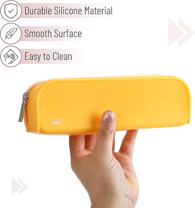 Mr. Pen- Silicone Pencil Case, Aesthetic Pencil Bag for Women, Makeup Pouch, Multifunctional Pouch for Stationery, Cosmetics and Electrical Goods Storage