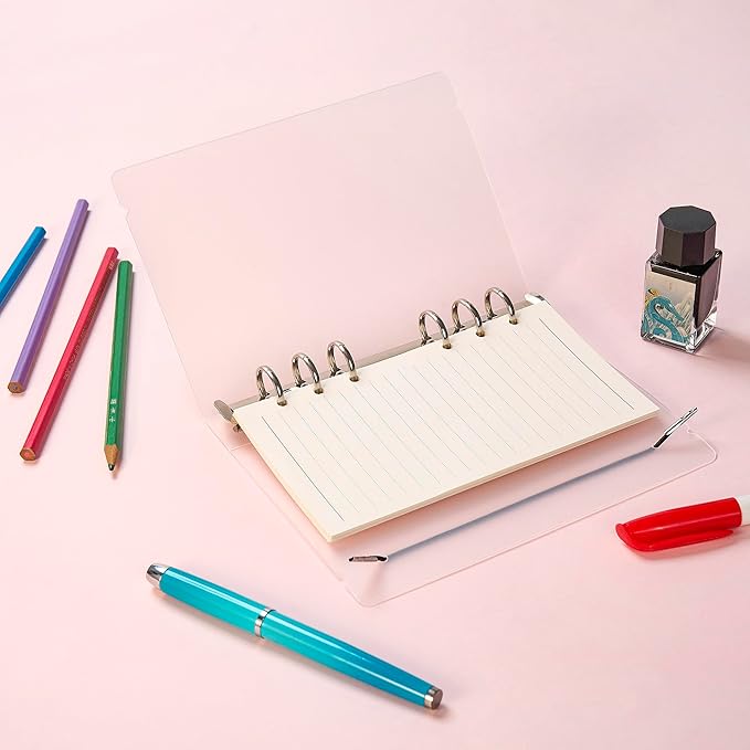 A6 Format Refill Paper (171x94mm) - 135 Sheets 8mm Lined Notebookpaper, 100GSM Thick Cream White Papers, 6-Ring Binder Refill for A6 Planners, Journals, and Organizers