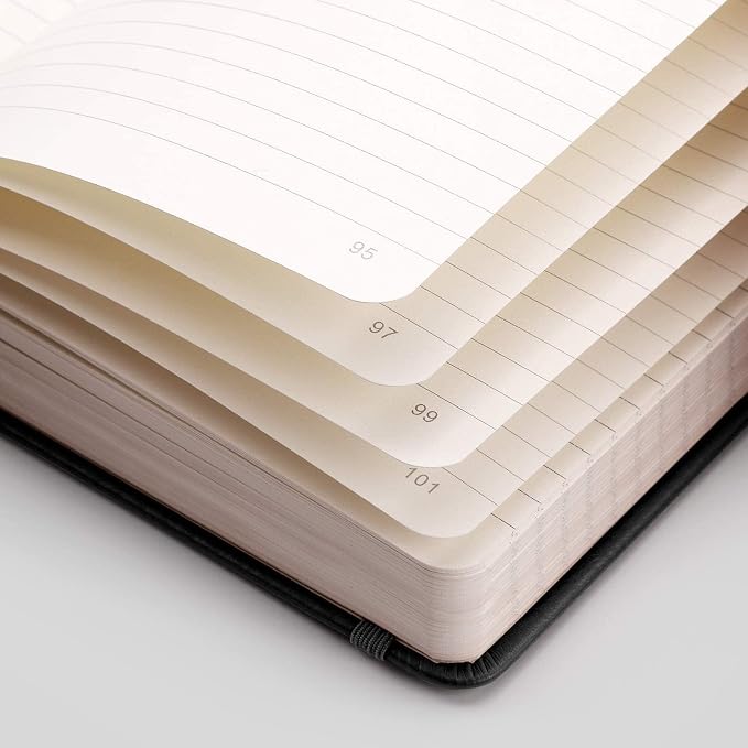 EMSHOI Lined Journal Notebook, 256 Numbered Pages, A5 Size (5.7'' x 8.3'')