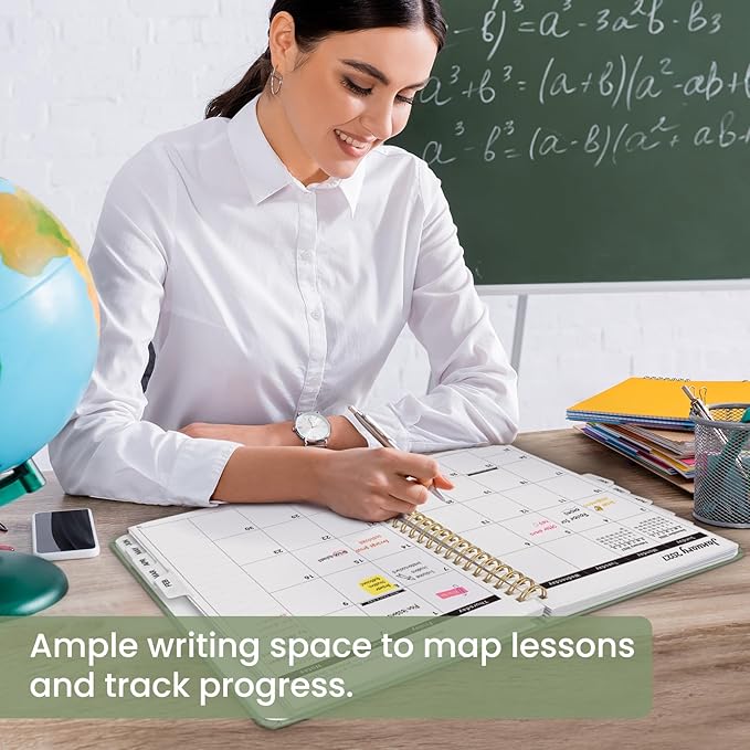 8.5" x 11" Academic Planner 2026-2027, Weekly & Monthly Calendar Planner Book, July 2026 – June 2027, Large Hardcover Organizer with Tabs, Perfect for Teachers, Students, Women & Men – A4, Green