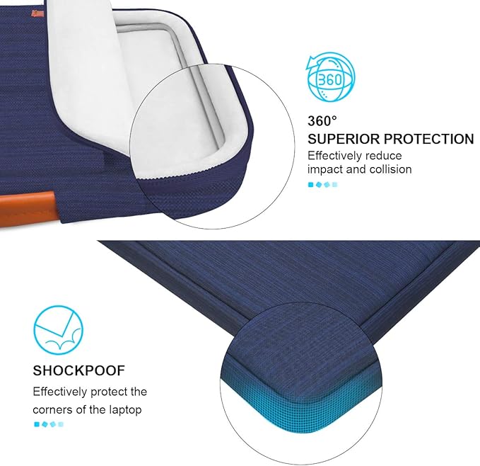 Lacdo 360° Protective Chromebook Case 11 Inch Laptop Sleeve for 11 Inch Acer HP Dell Samsung ASUS Chromebook Spin 311, 13 Inch Microsoft Surface Pro 11th Copilot+PC/10/9/8/X Computer Bag, Blue