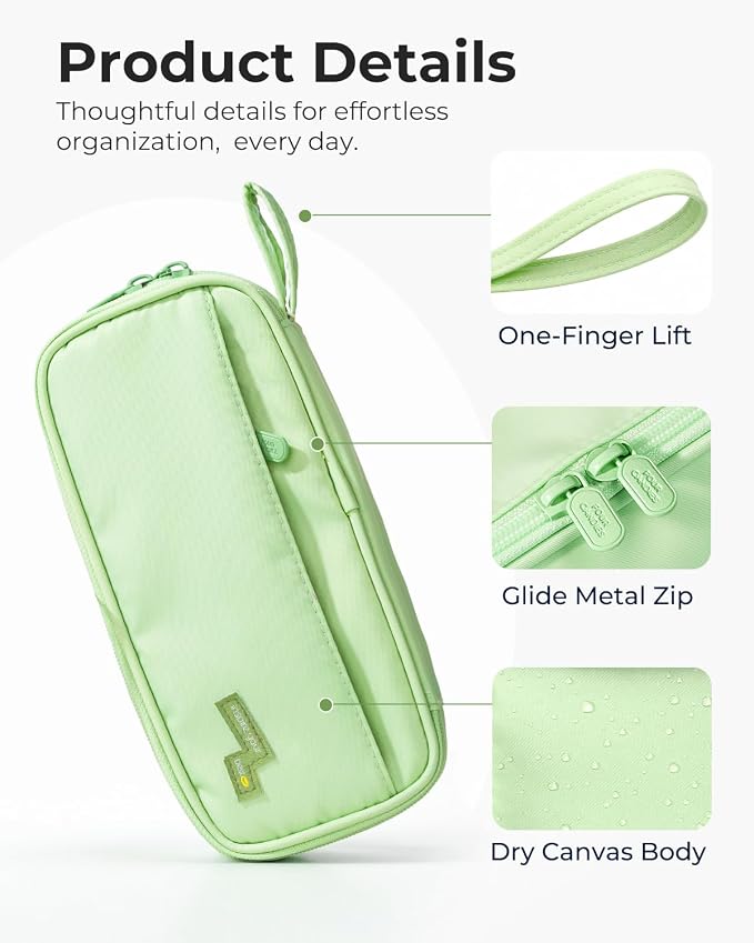 Four Candies Large Pencil Case, 5 Compartments Canvas Pen Organize | Big Capacity Pencil Pouch Bag for School Supplies, Portable Stationery Holder for Teen Girls Boy Men Women