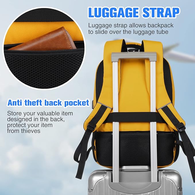 Paude Backpack for School, Laptop, Teens 15.6 Inch College Backpack for University, Business, Work, Travel - Orange