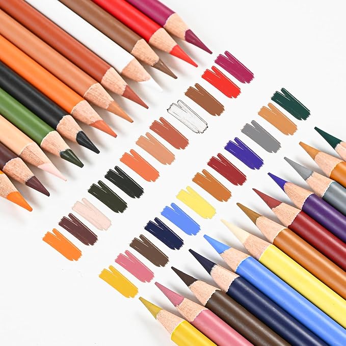 GETHPEN Pastel Chalk Colored Pencils,Set of 24 Colors,Pastel Colored Pencils,Color Charcoal Pencils for Drawing Sketching Coloring Shading,Art Supplies for Adults Artists., G928-24