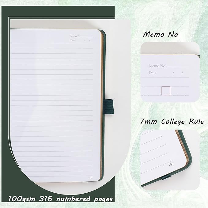 TIEFOSSI Line Journal Notebook, A5 Hardcover Rule Journal for Women Men