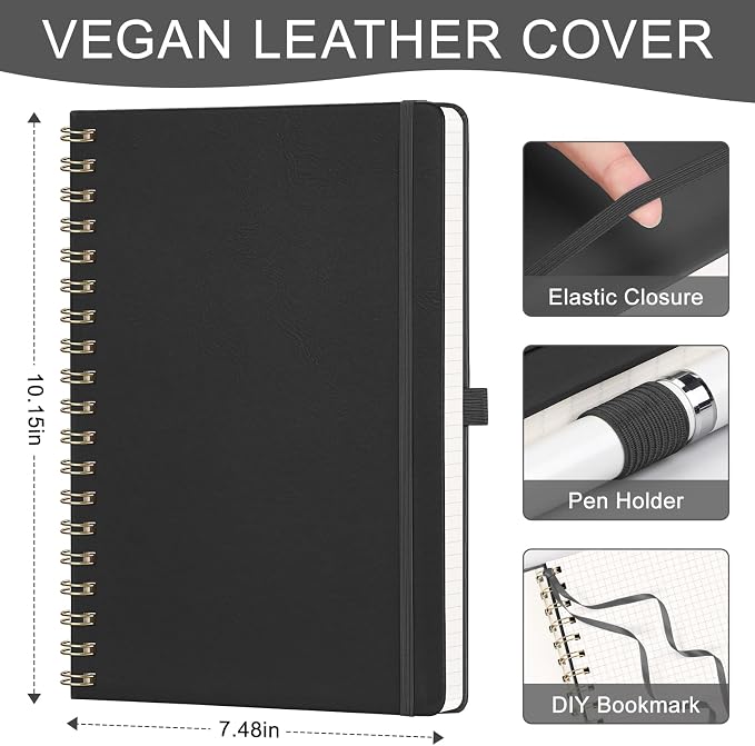AHGXG Graph Paper Notebook, 140 Pages, B5 (7.6" x 10")