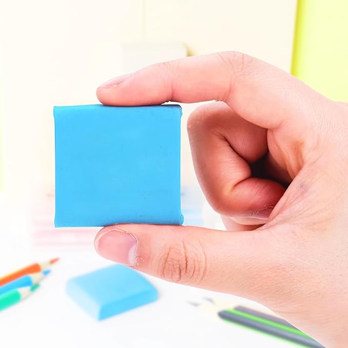 Smilo 8-Pack Blue Kneaded Erasers for Artists & Students, Non-Toxic, Moldable & Dust-Free Putty Eraser, No Smudge, Reusable Art Eraser with Storage Case for Drawing Sketching School Supplies