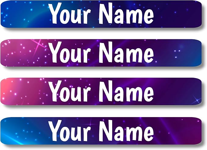 Lovable Labels Personalized Labels for Kids (120 Labels) - Waterproof Dishwasher Safe Peel and Stick Labels are Great for School Supplies Daycare Camp Bottles (Darkside)